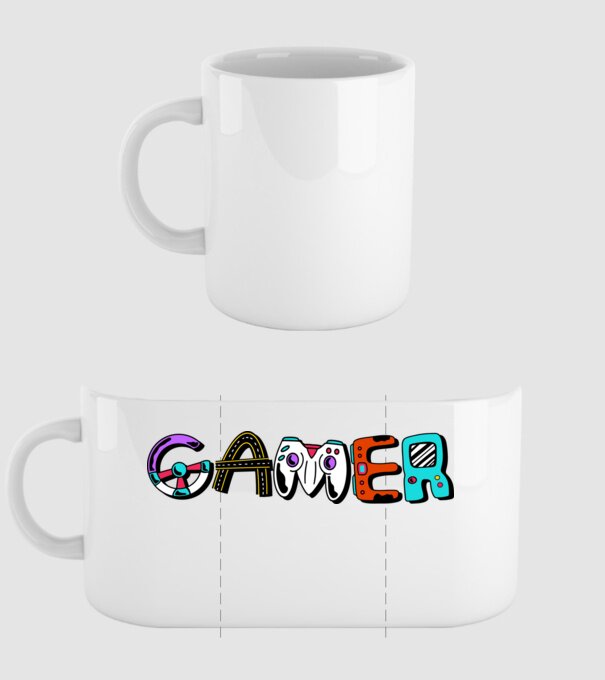 Inscripție Gamer model alb pe tricou