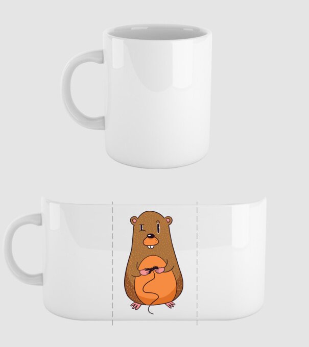 Hamster Gamer model alb pe tricou