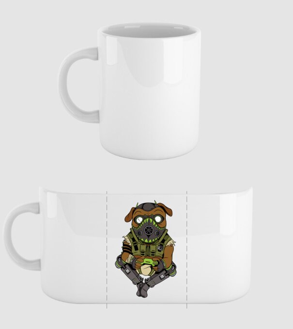 Mops Gamer model alb pe tricou