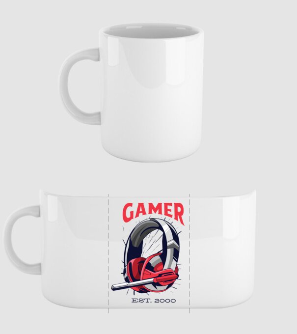 Gamer est. 2000 model alb pe tricou