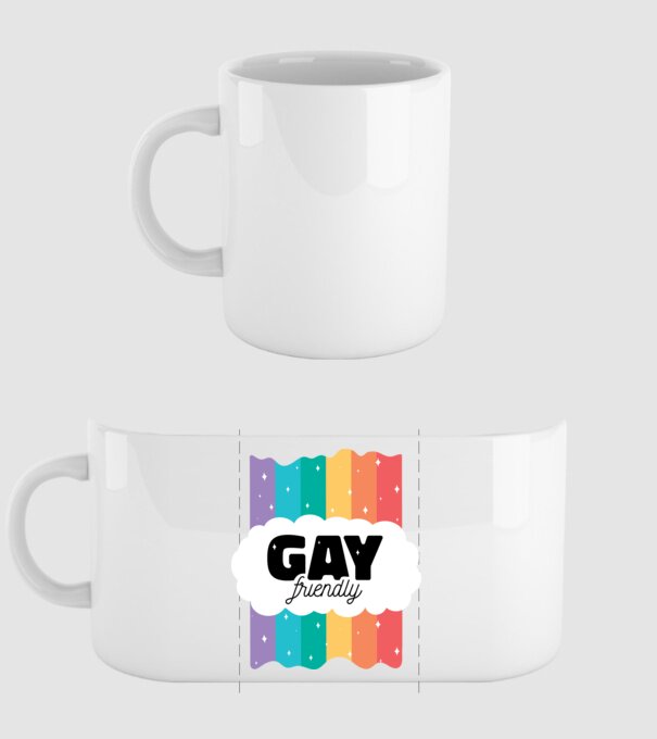 Gay friendly model alb pe tricou