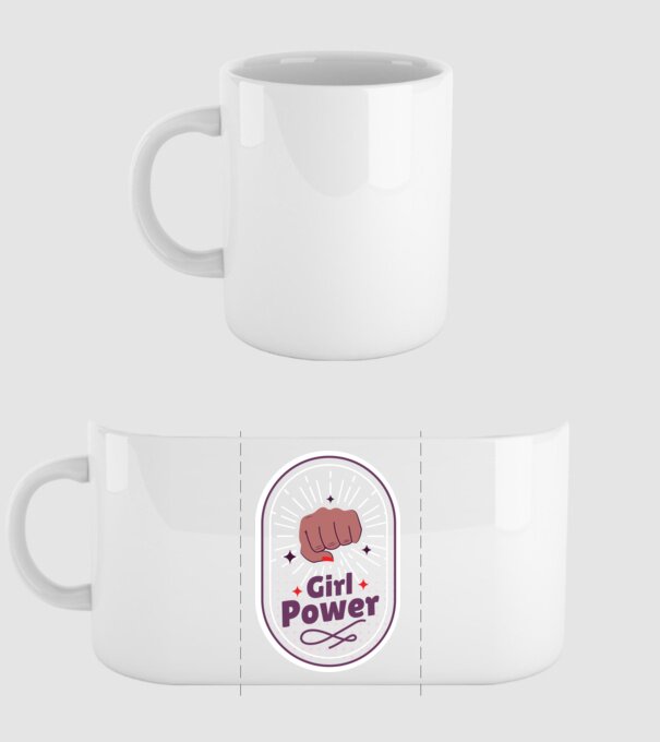 Girl Power Ziua Femeii model alb pe tricou