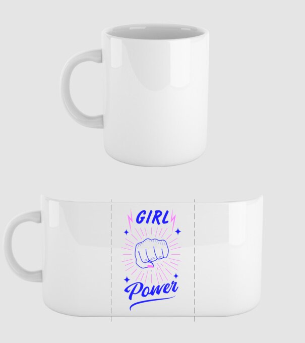 Girl Power Ziua Femeii model alb pe tricou