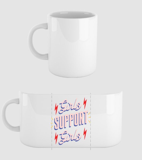 Girls Support Girls Ziua Femeii model alb pe tricou