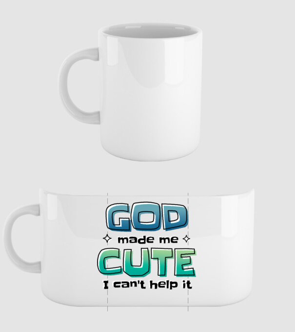 God made me cute model alb pe tricou