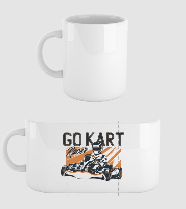 Concurent Go-kart model alb pe tricou