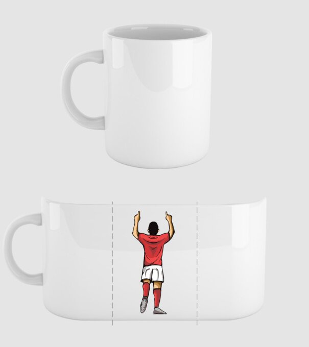 Fotbalist sărbătorind golul model alb pe tricou