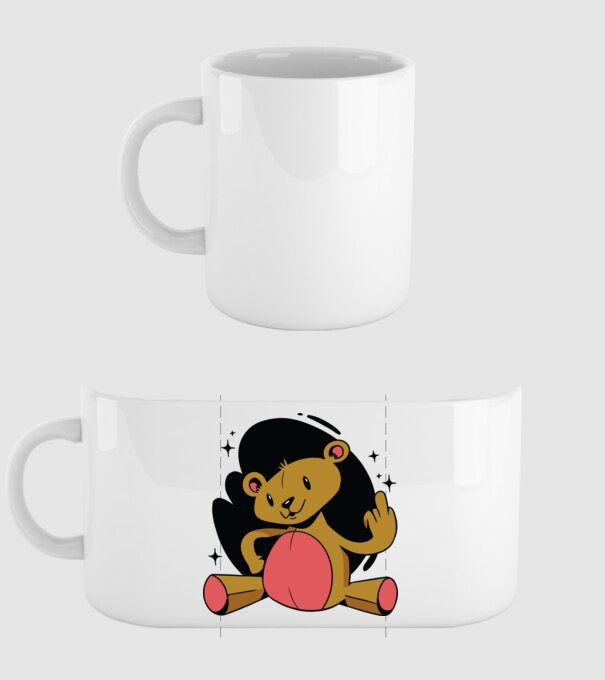 Ursuleț Teddy hain model alb pe tricou