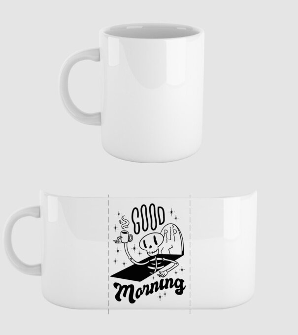 Good Morning Coffee model alb pe tricou