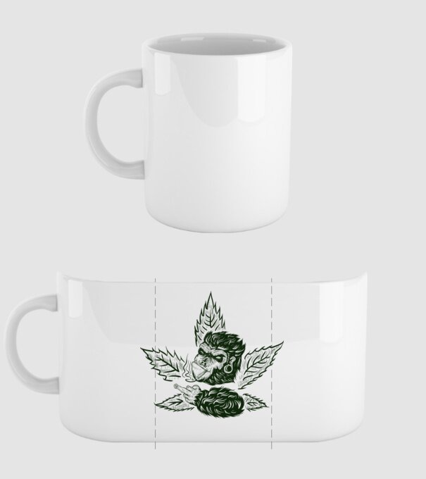 GORILĂ cannabis model alb pe tricou