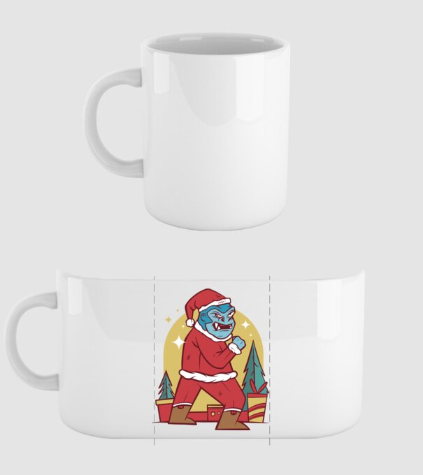 Gorila Santa model alb pe tricou