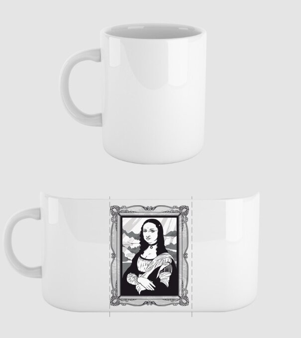 Mona Lisa gotică model alb pe tricou