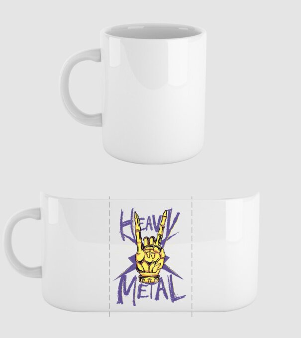 Heavy Metal model alb pe tricou