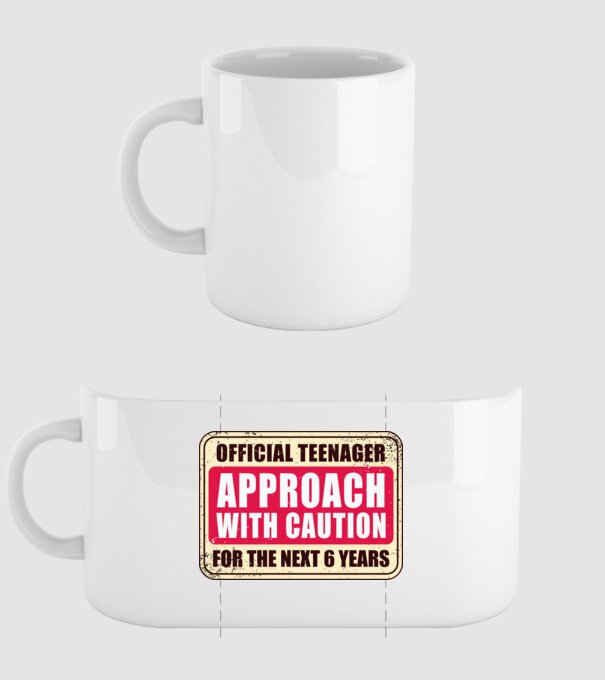 Adolescent oficial Abordați cu prudență model alb pe tricou