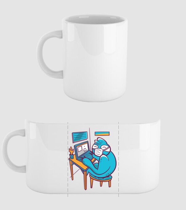 Leneș Home Office model alb pe tricou