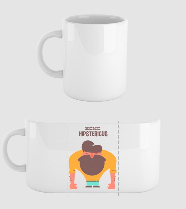 Homo Hipstericus model alb pe tricou