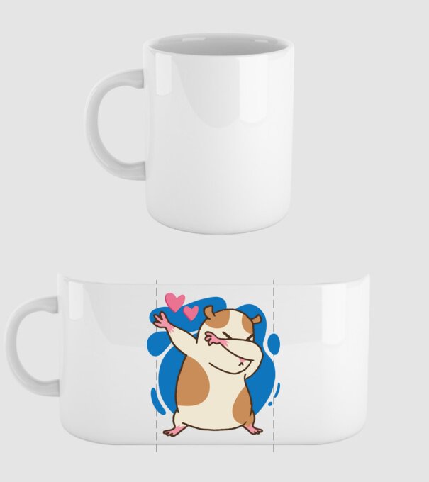 Hamster DAB model alb pe tricou