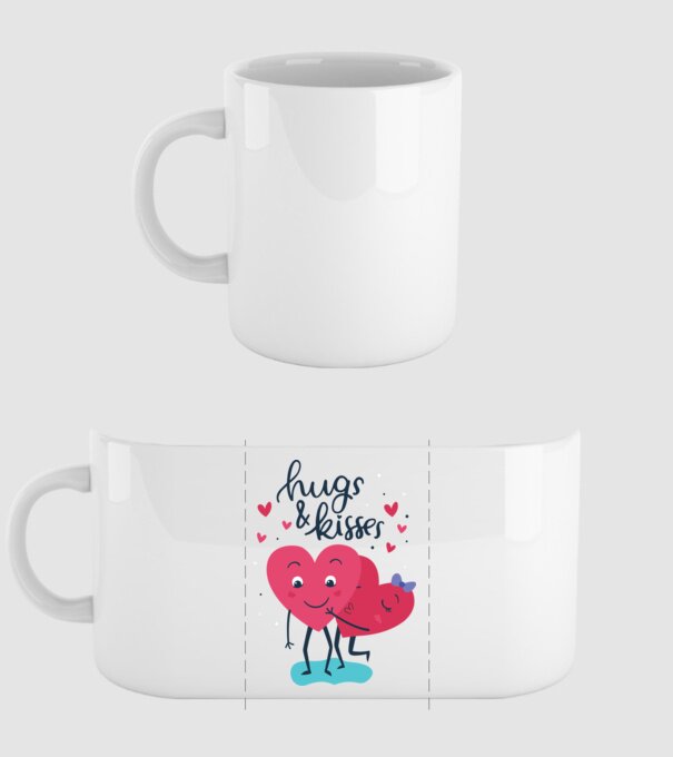 'Hugs and Kisses Tricou drăguț pentru Valentine''s Day' model alb pe tricou