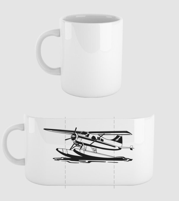 Hydroplane avion model alb pe tricou