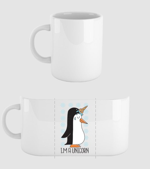 'I''m a Unicorn - Pinguin Unicorn' model alb pe tricou