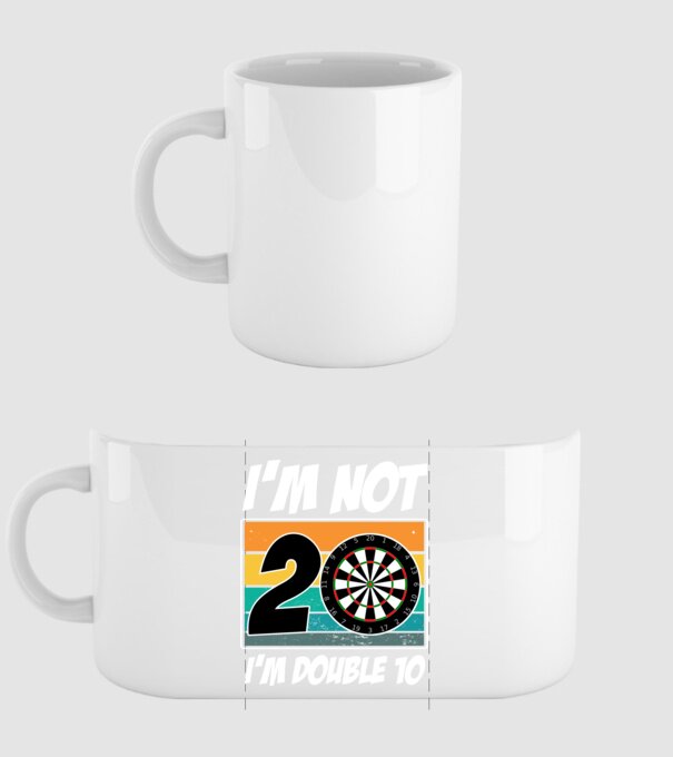 'I''m not 20 I''m double 10 darts birthday' model alb pe tricou