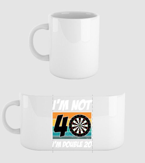 'I''m not 40 I''m double 20 darts birthday' model alb pe tricou
