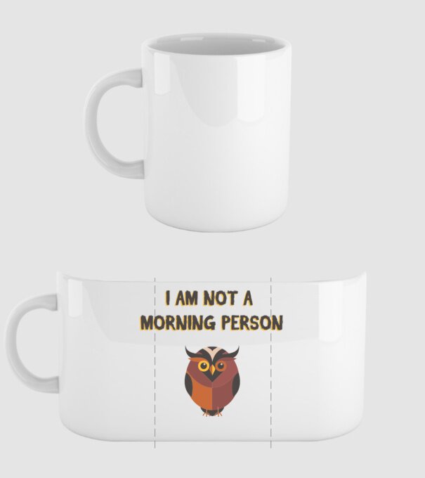 'I''m not a morning person' model alb pe tricou