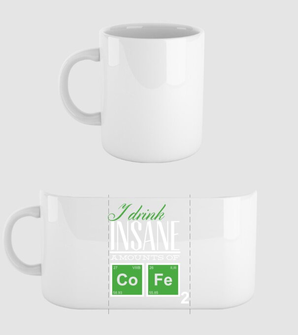 i drink insane amount of coffee model alb pe tricou