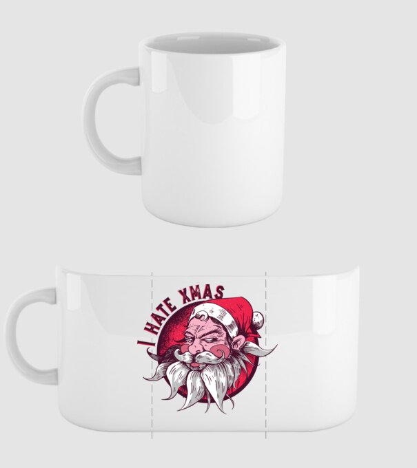 I Hate Xmas model alb pe tricou