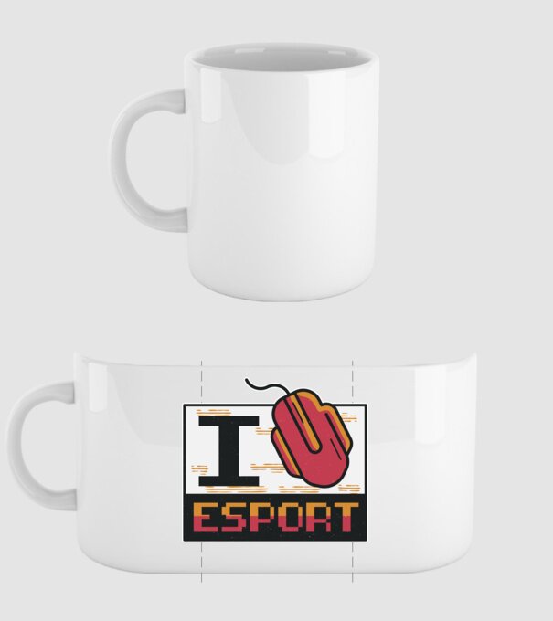 I love Esport model alb pe tricou