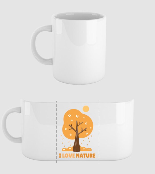 I Love Nature model alb pe tricou