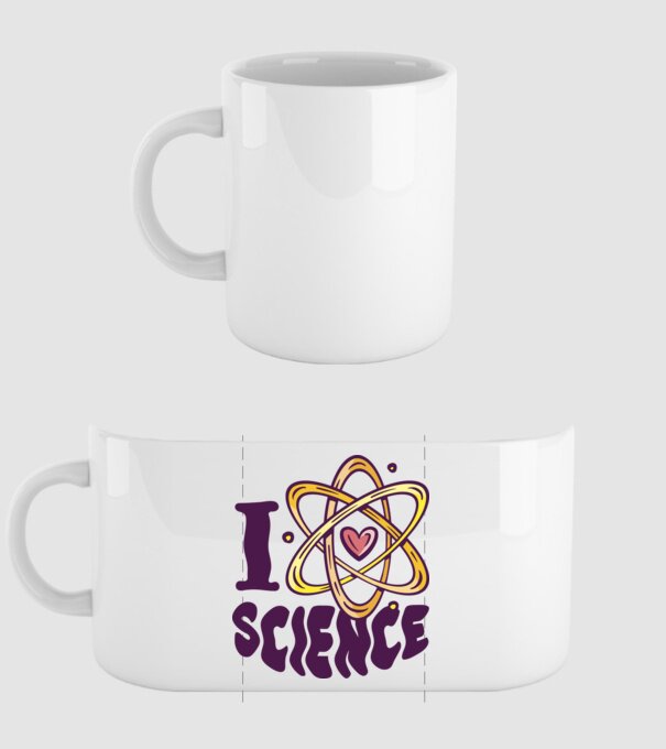I Love Science știință model alb pe tricou