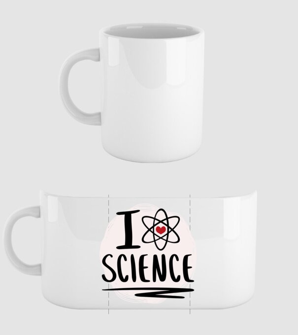 I Love Science știință model alb pe tricou