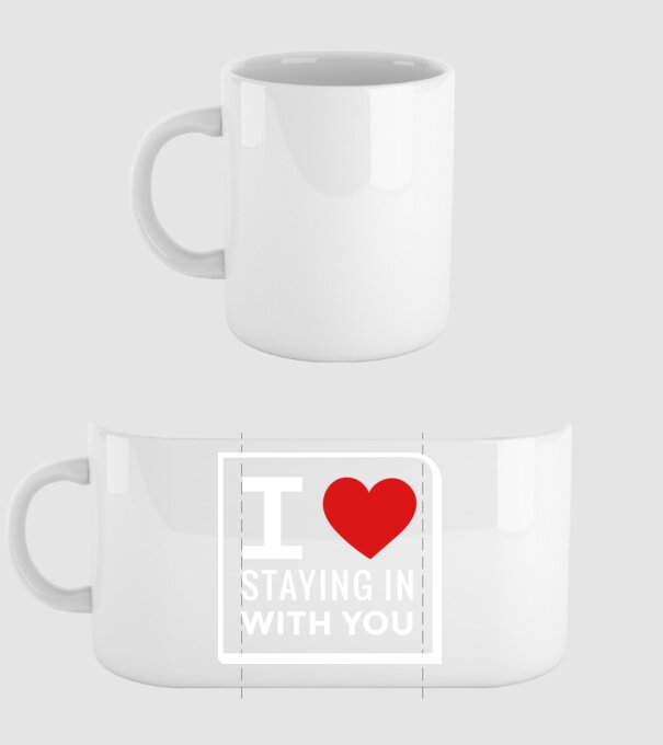 I love staying in with you model alb pe tricou