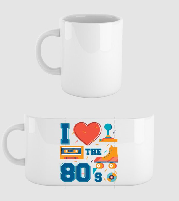 'I love the 80s - Iubesc anii ''80' model alb pe tricou