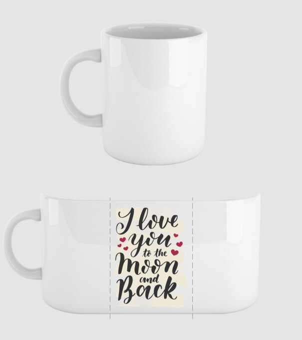 'I love you to the moon and back tricou drăguț Valentine''s Day' model alb pe tricou