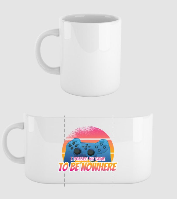 I paused my game to be nowhere model alb pe tricou