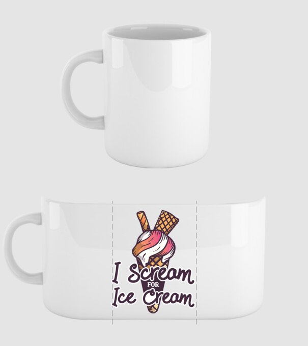 I Scream for Ice Cream model alb pe tricou