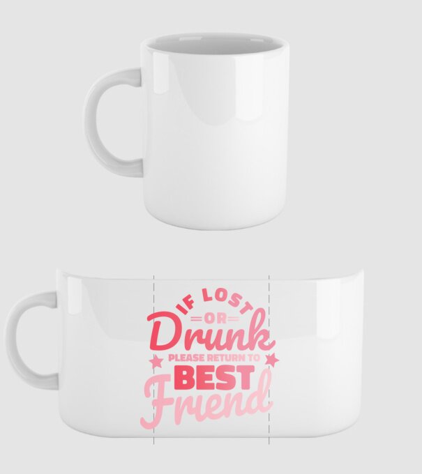 If los or drunk please return to Best Friend model alb pe tricou