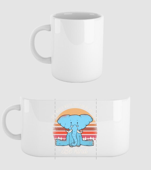 In a world where you can be anything be kind tricou elefant model alb pe tricou