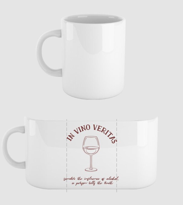 In Vino Veritas - Adevărul este în vin model alb pe tricou