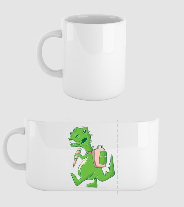 Elev Dino model alb pe tricou