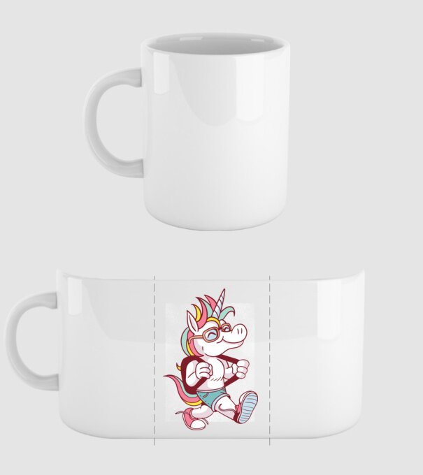 Unicorn școlar model alb pe tricou