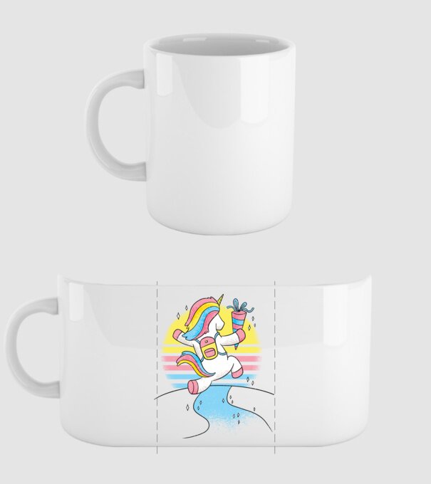 Unicorn școlar model alb pe tricou
