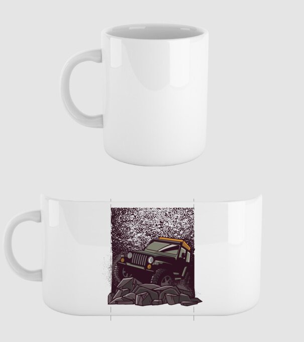 Jeep Offroad model alb pe tricou