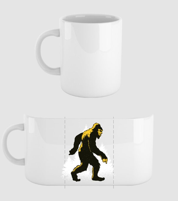 Yeti în pădure model alb pe tricou