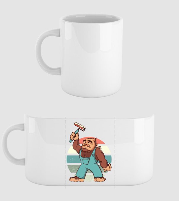 Zugrav Yeti model alb pe tricou