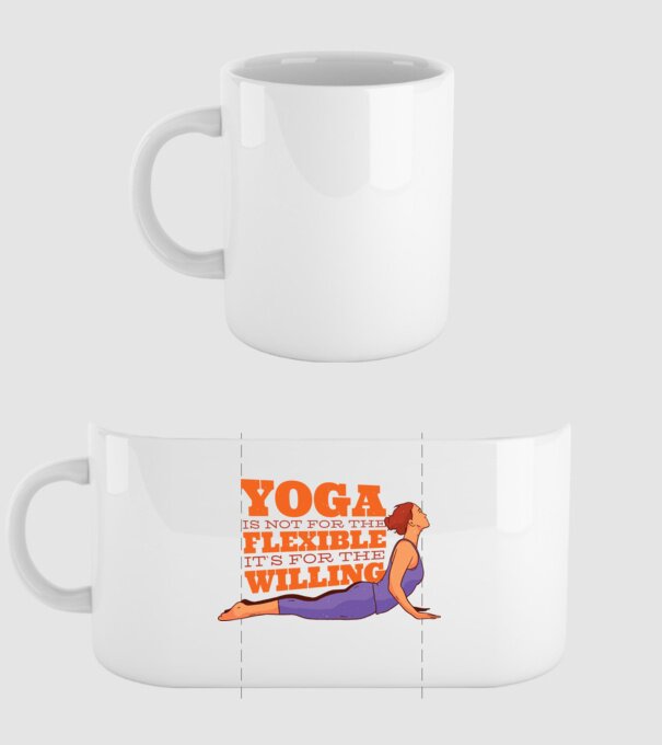 yoga perseverență model alb pe tricou