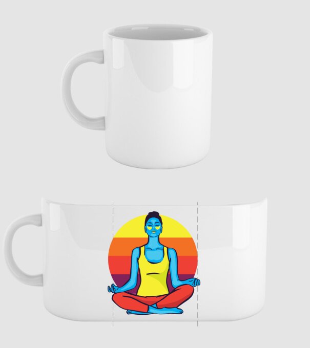 Yoga Meditație Retro model alb pe tricou