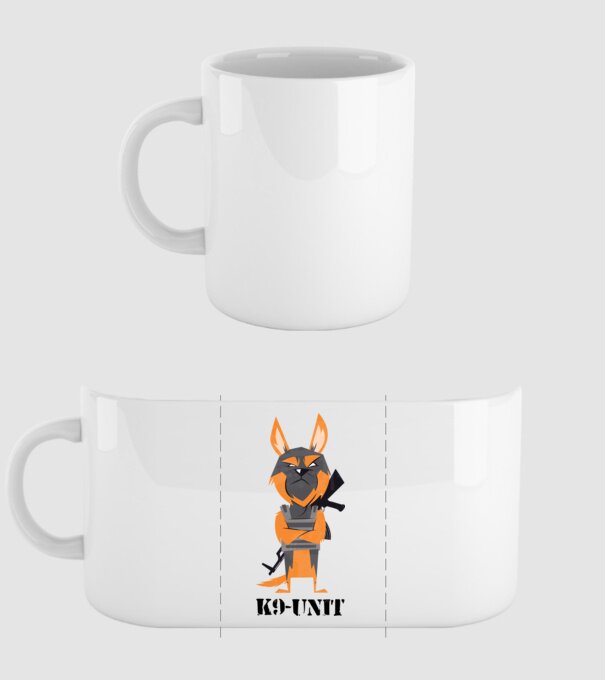 Unitatea K9 - Câine polițist model alb pe tricou